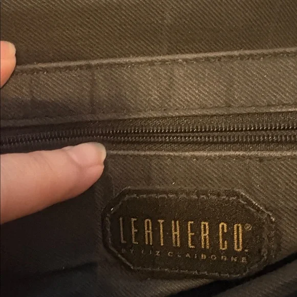 Vintage Liz Claiborne Leather Crossbody Shoulder Bag Cognac Brown Snap Close - Picture 8 of 12